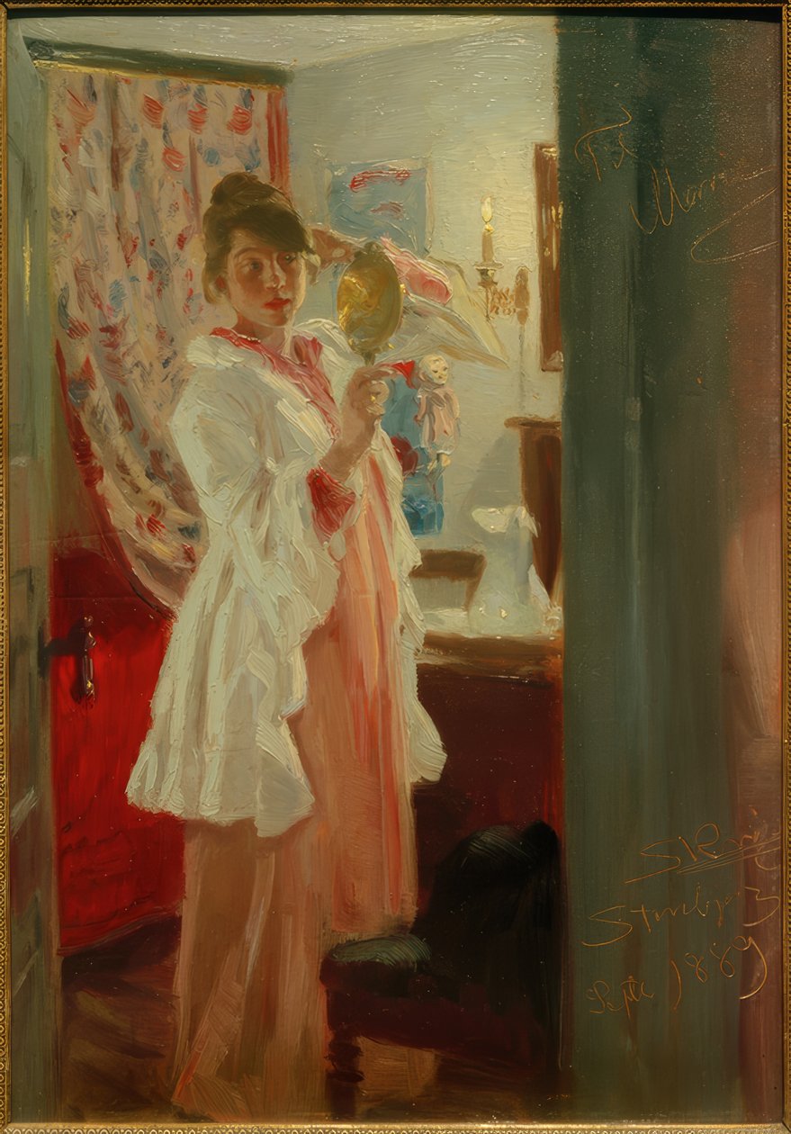 Interior. La esposa del artista de Peder Severin Krøyer