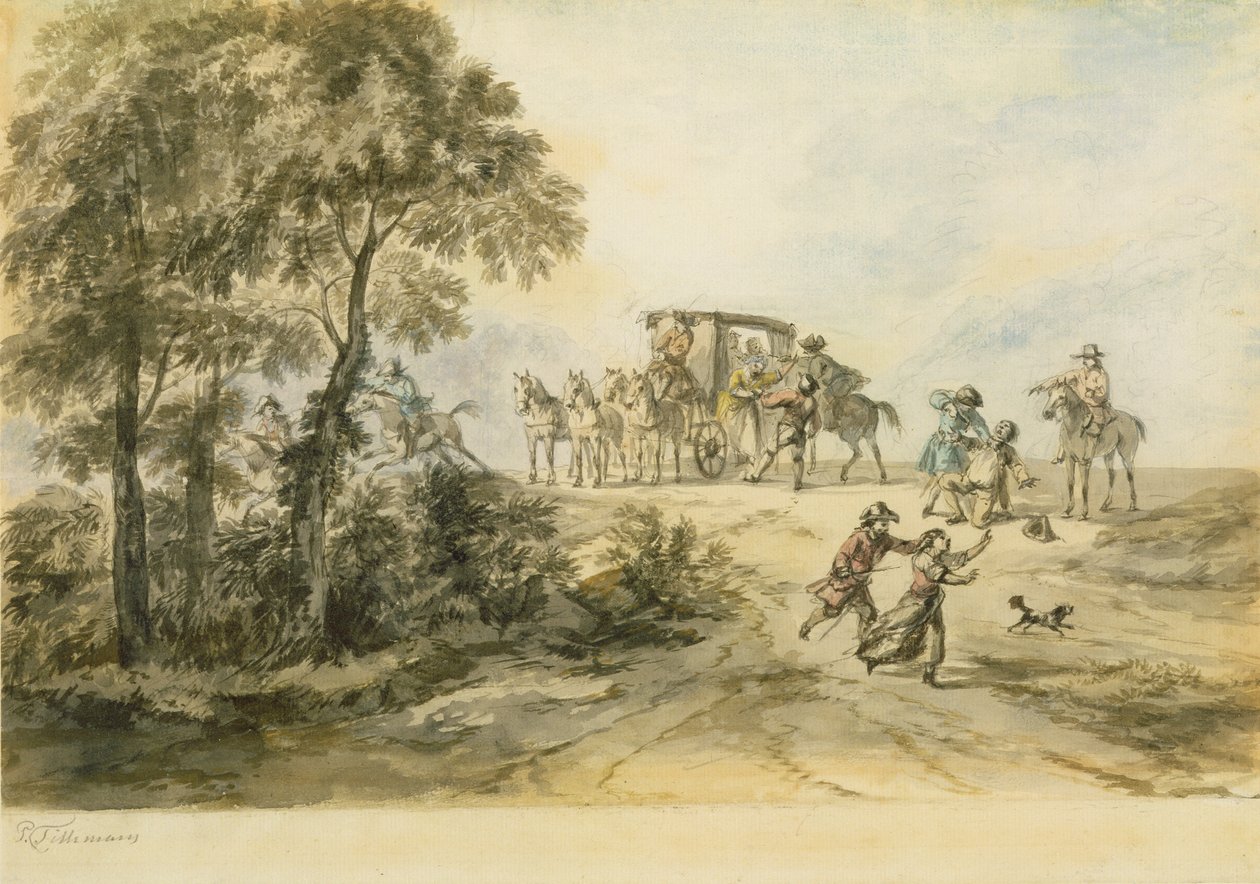Carruaje y bandolero de Peter Tillemans