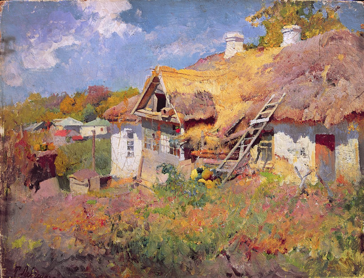 Cabañas ucranianas, 1906 de Petr Levchenko
