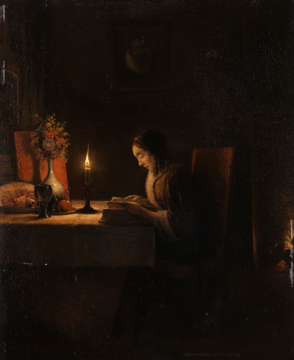 Lectura a la luz de las velas de Petrus van Schendel