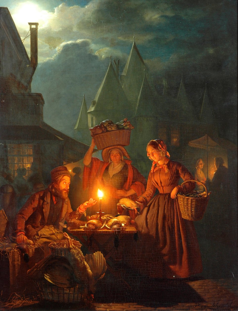 El mercado judío, 1852 de Petrus van Schendel