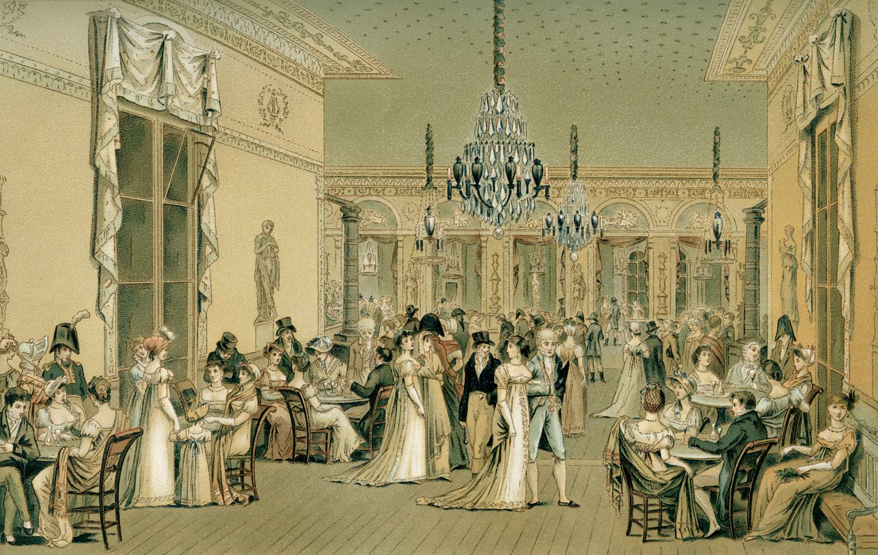 Salón en el Café Frascati, París de Philibert Louis Debucourt