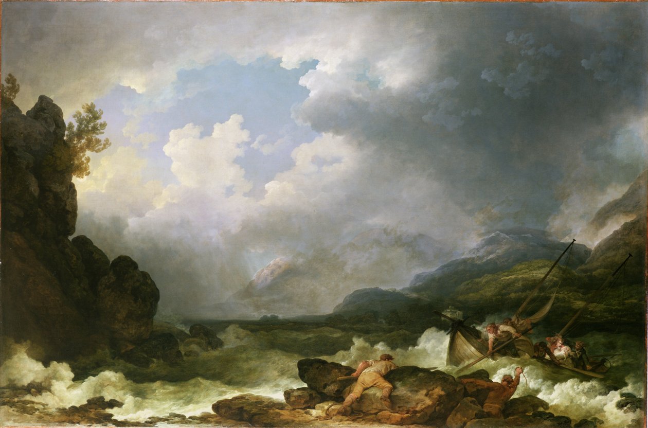 Belle Isle Windermere en una Tormenta de Philippe Jacques de Loutherbourg