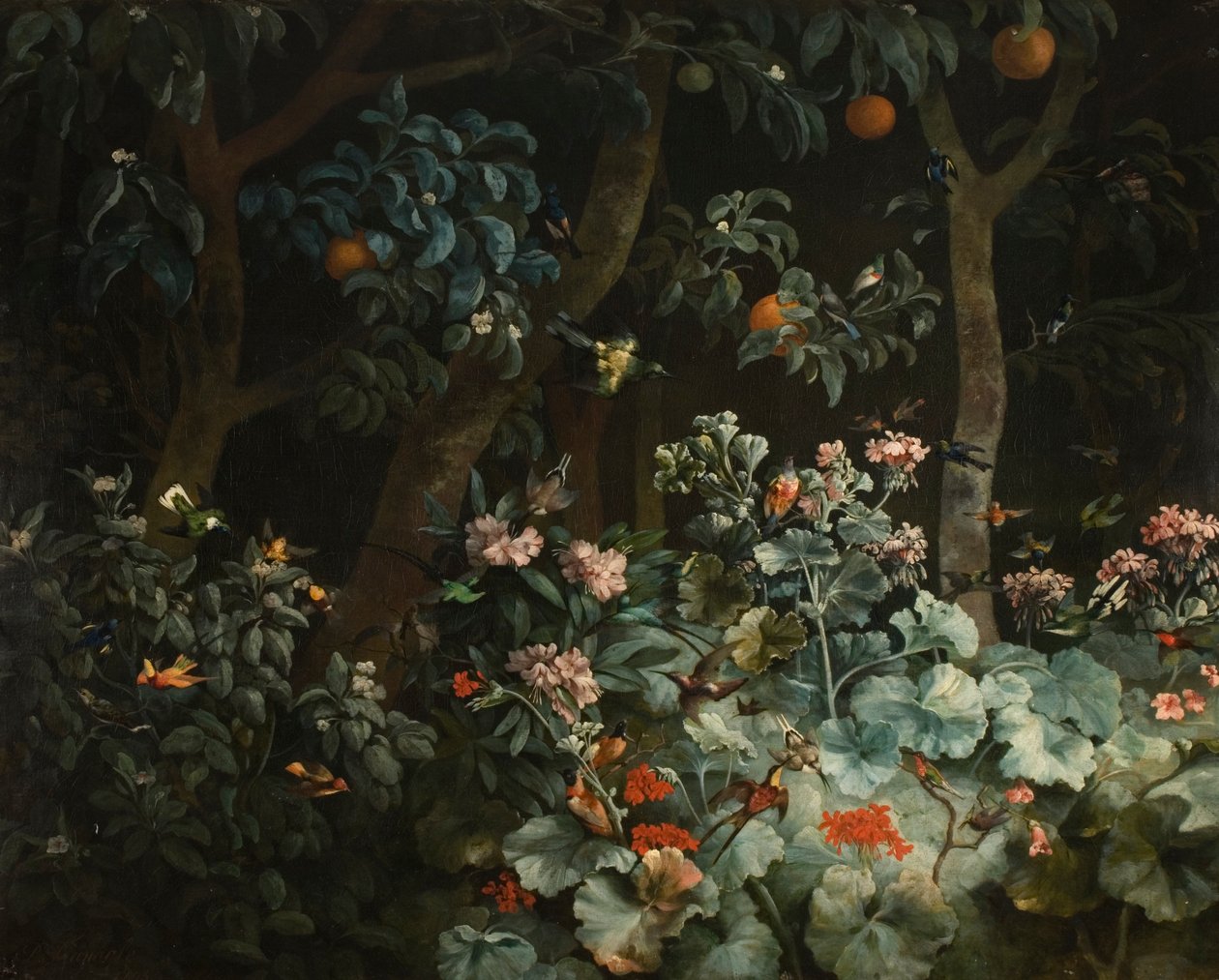 Follaje, flores y pájaros, 1796 de Philip Reinagle