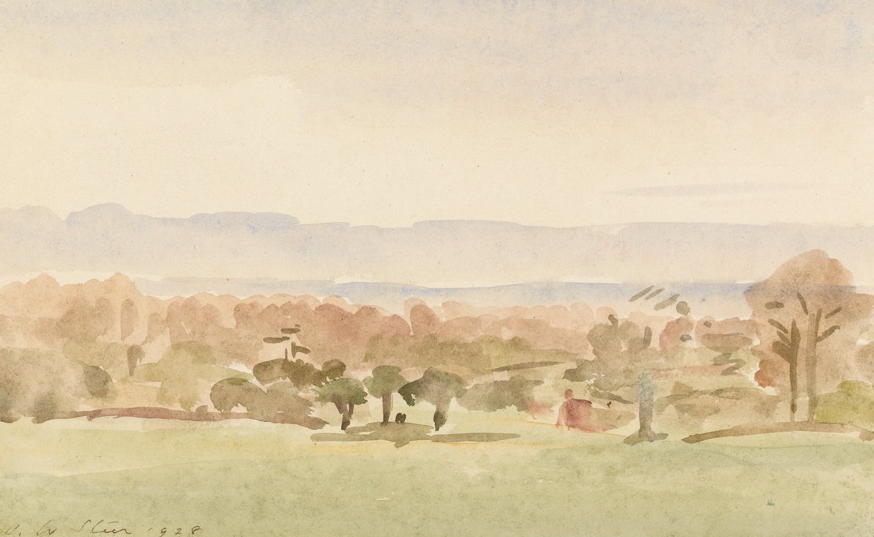 Paisaje, posiblemente Framlingham, Suffolk de Philip Wilson Steer