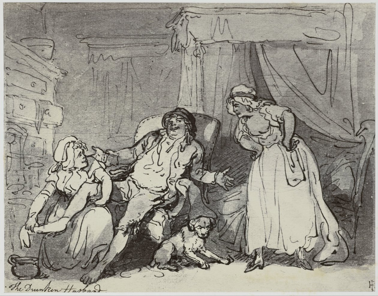 Thomas Rowlandson, El marido borracho de Philip Henry Delamotte