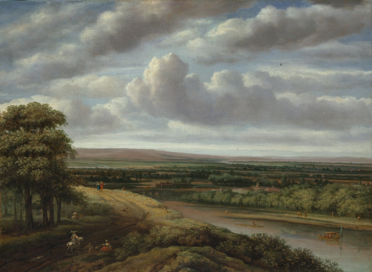Paisaje boscoso extenso, 1670s de Philip Koninck