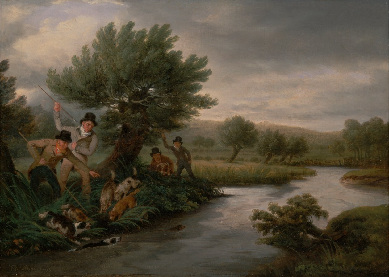 Alancear a la nutria de Philip Reinagle
