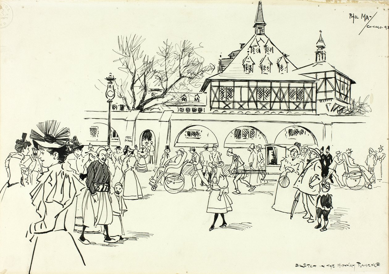 Boceto en el Midway Plaisance de Philip William May