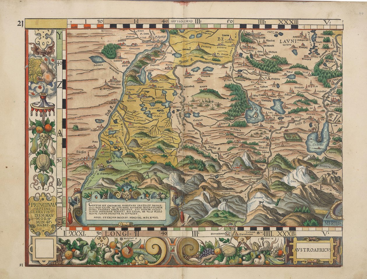 Tablas bávaras de 1568 (Tabla 21) de Philipp Apian