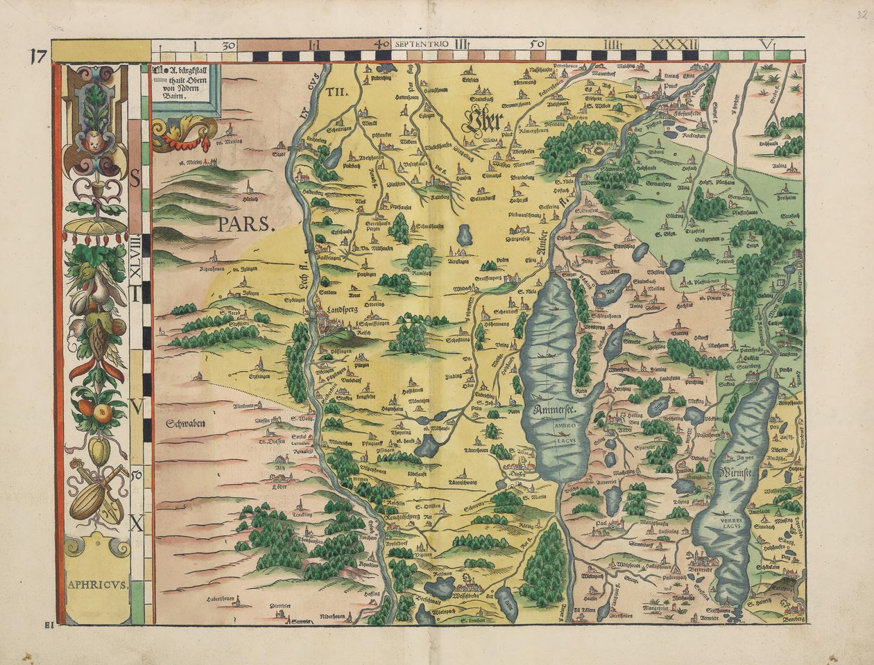 Philipp Apian - Mapas de Baviera de 1568 de Philipp Apian