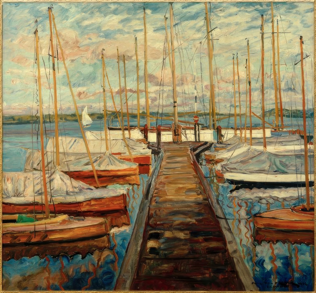 Embarcadero con veleros de Philipp Franck