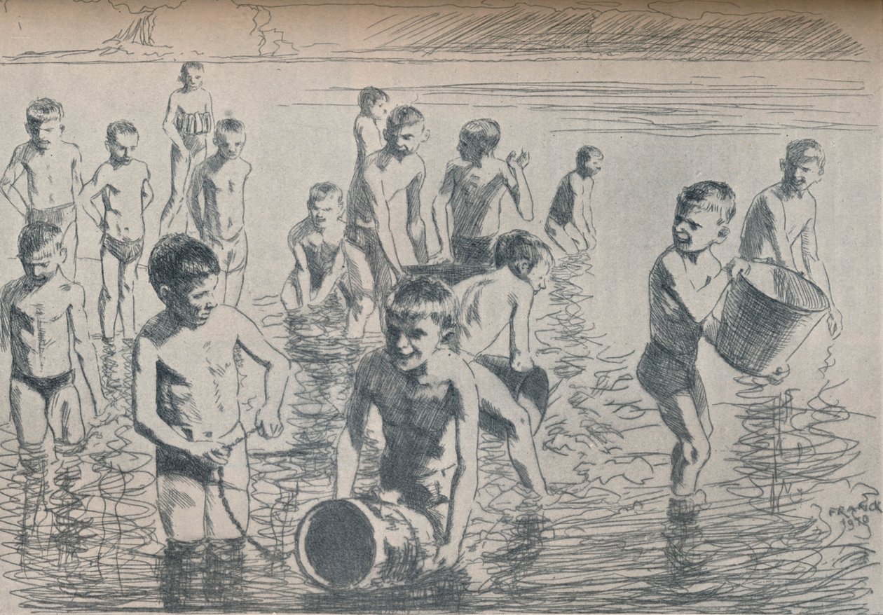 Niños bañándose, c. 1911 de Philipp Franck