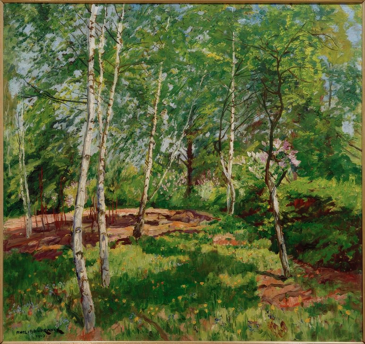 Pradera con abedules de Philipp Franck