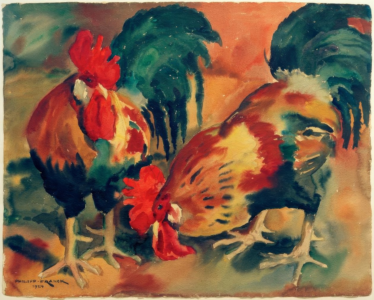 Dos gallos de Philipp Franck