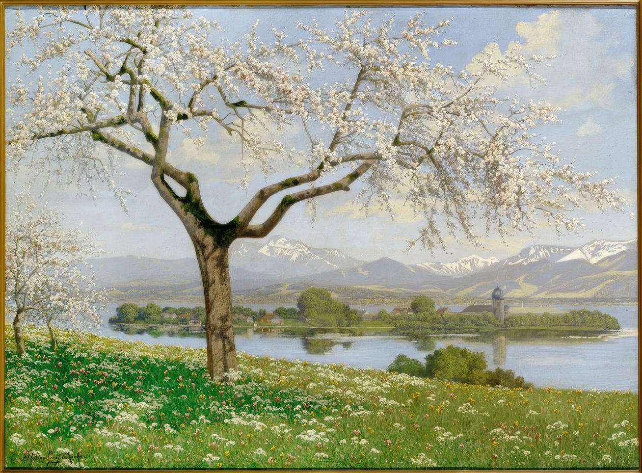 Paisaje primaveral bávaro de Philipp Graf