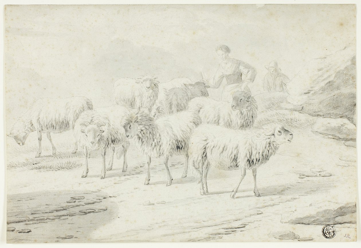 Pastora y ovejas de Philipp Peter Roos
