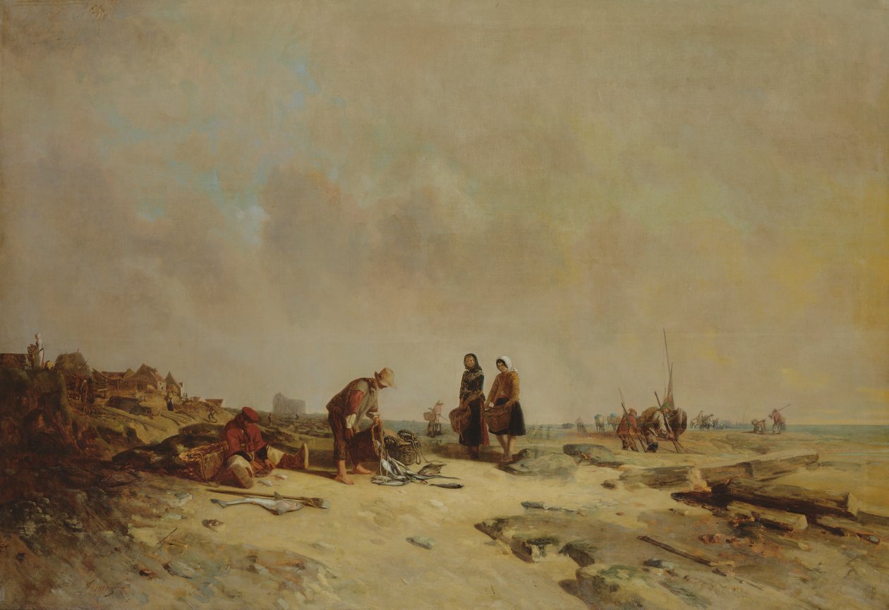 Marea baja en Audreselles de Philippe Auguste Jeanron