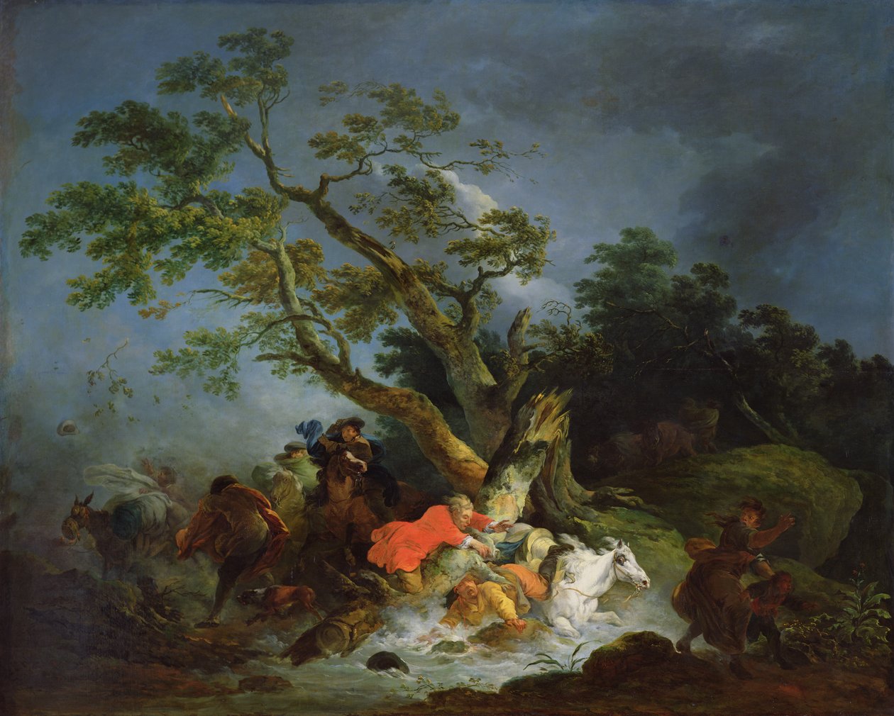 Viajeros atrapados en una tormenta, c.1770 de Philippe Jacques de Loutherbourg