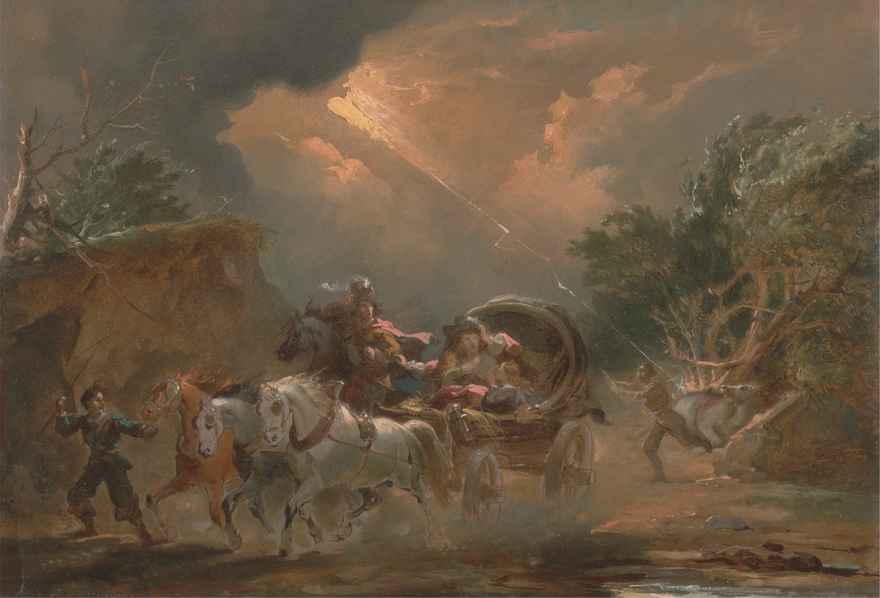 Entrenador en una tormenta de Philippe Jacques de Loutherbourg
