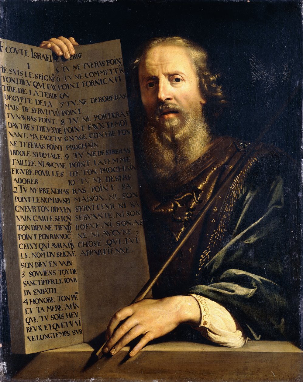Moisés Sosteniendo los Diez Mandamientos de Philippe de Champaigne