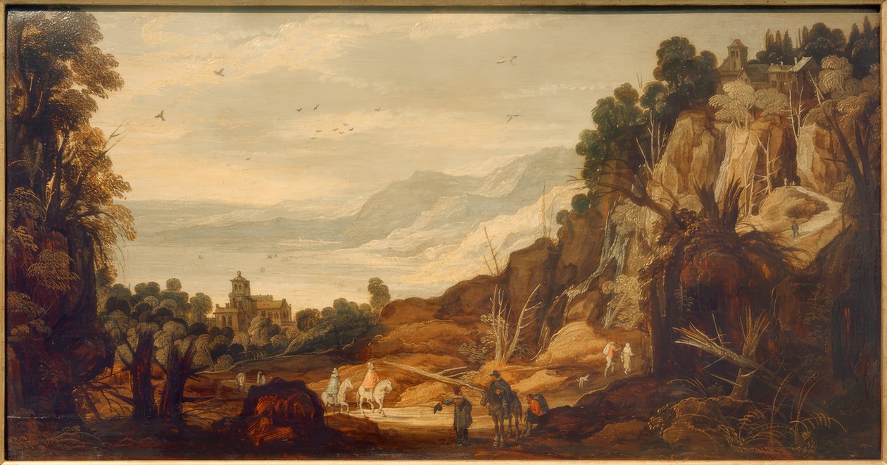 Paisaje montañoso con jinetes de Philippe de Momper