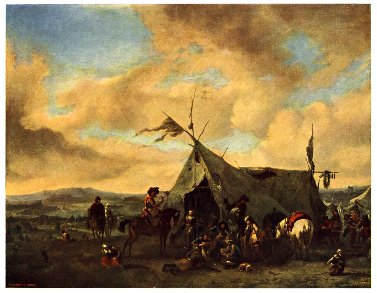 Campamento en la época de la Guerra de los Treinta Años de Philips Wouwerman