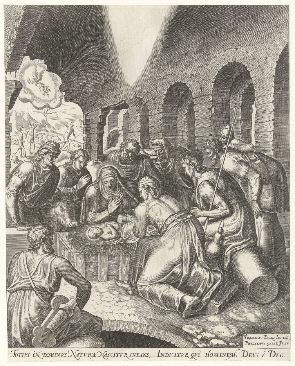 Adoración de los pastores de Philips Galle