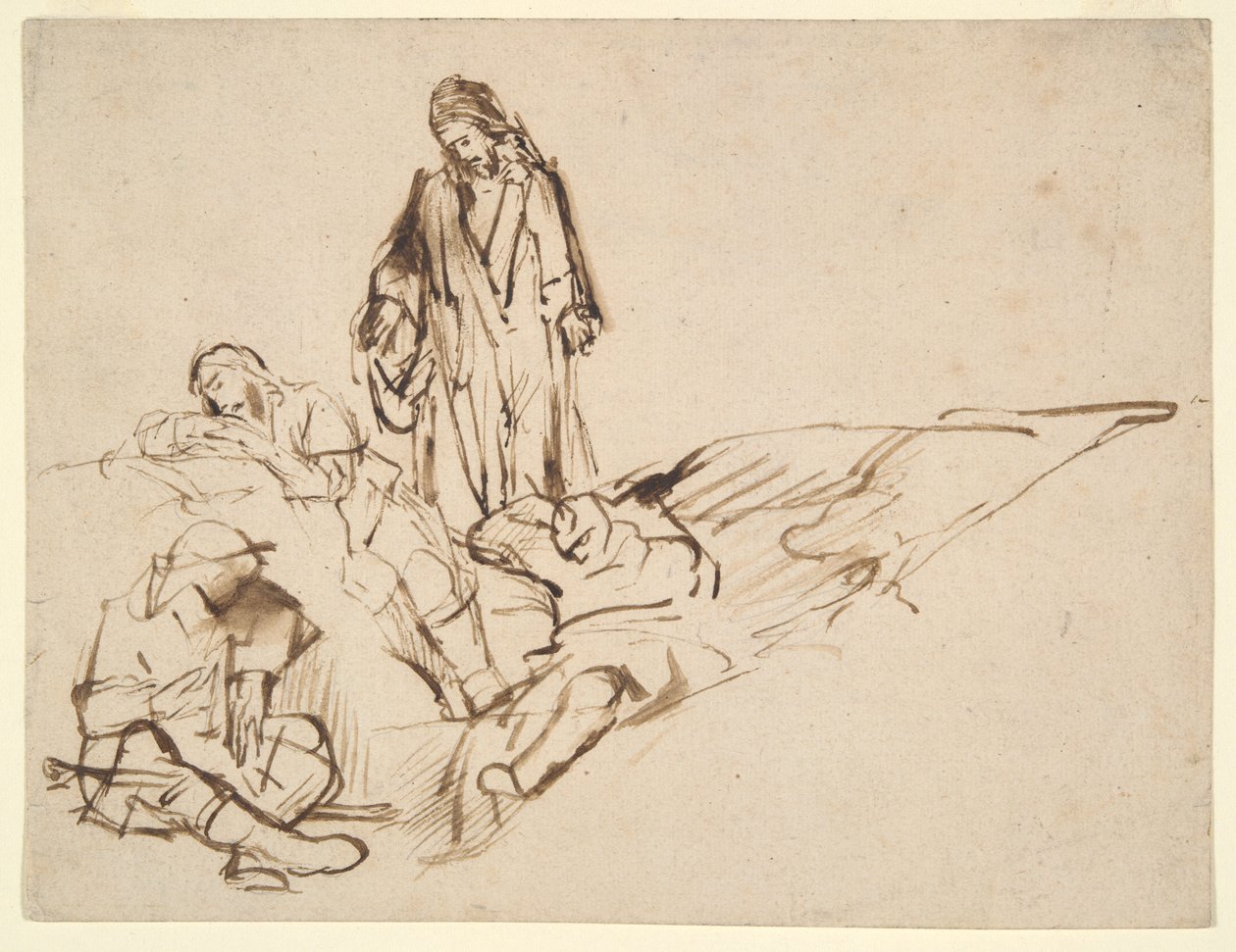 Estudio de Cristo y los Apóstoles Durmientes de Philips Koninck
