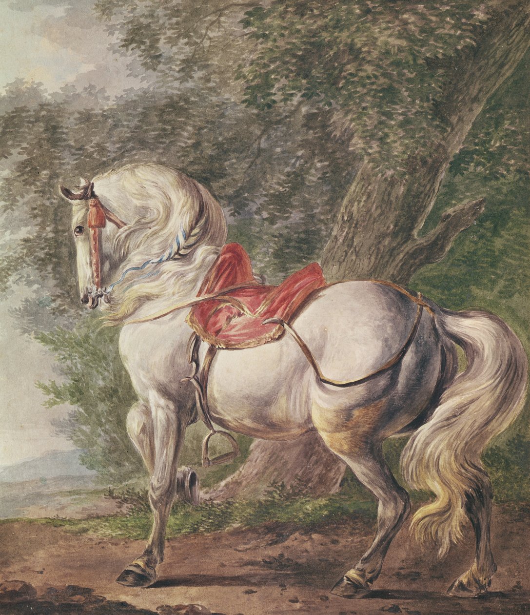 Un caballo blanco de Philips Wouwerman