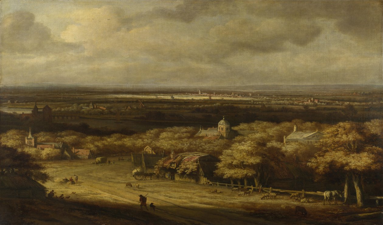 Un paisaje extenso de Philips de Koninck