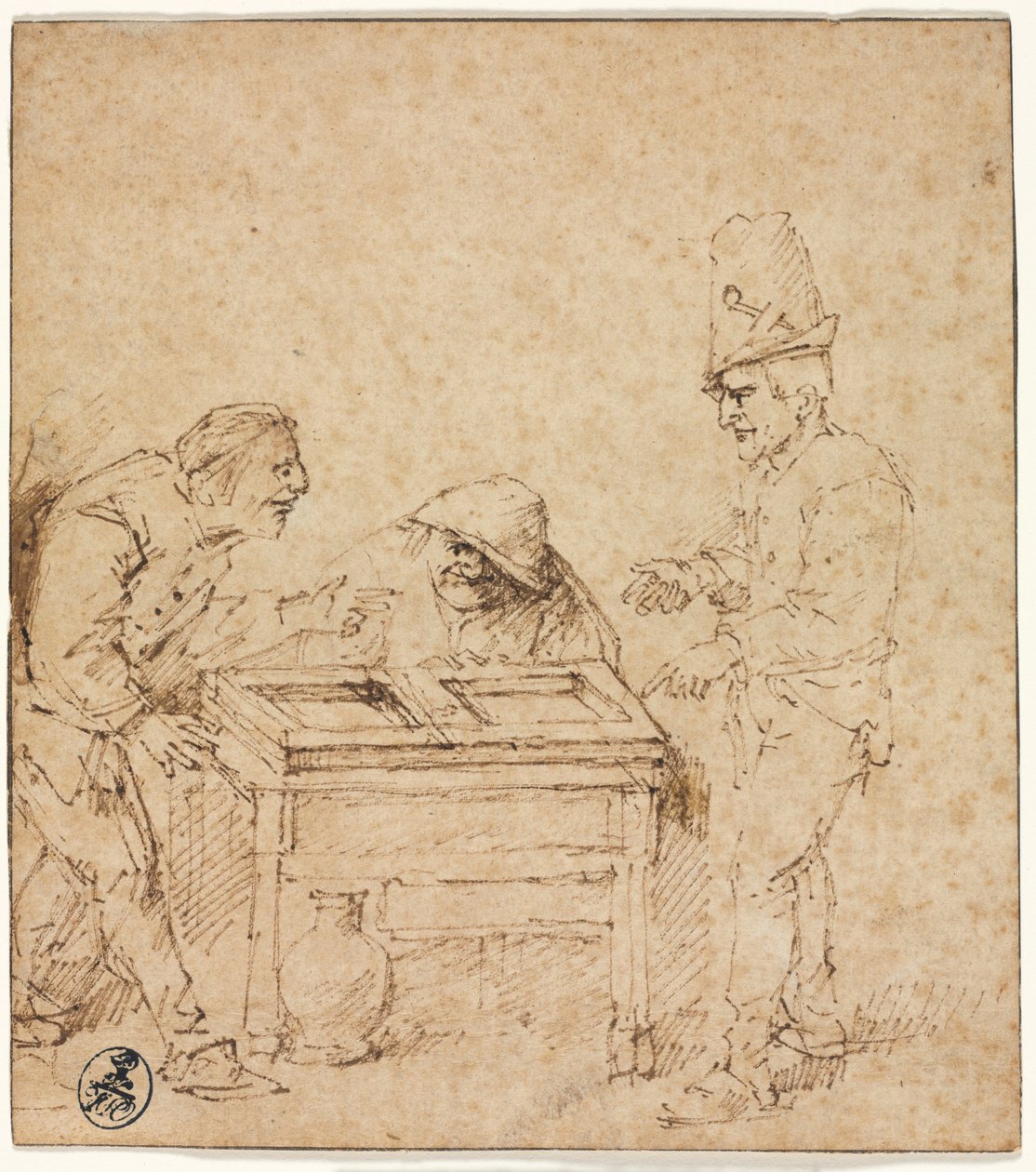 Los jugadores de tric-trac, c. 1660 de Philips de Koninck