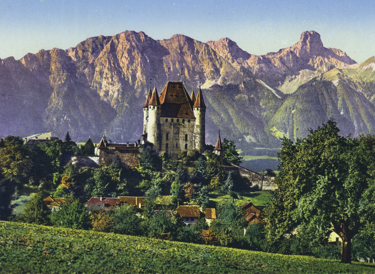 Thun, El castillo y la cadena de Stockhorn (foto) de Photographer Swiss