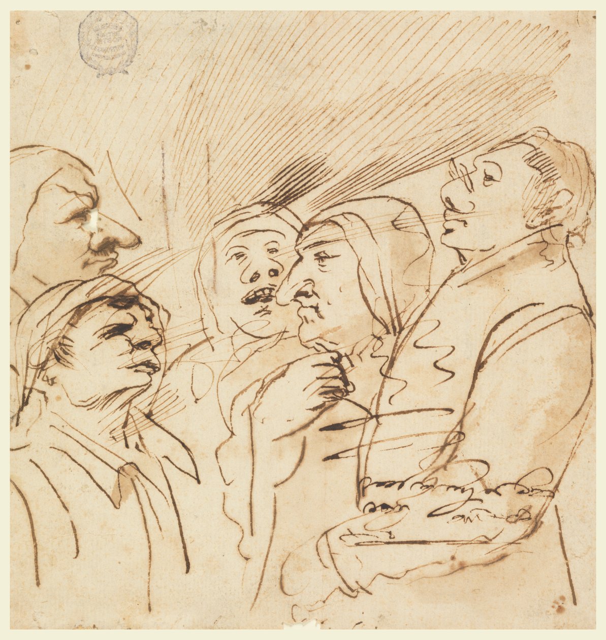 Cinco figuras grotescas de Pier Francesco Mola
