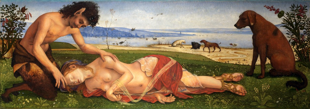 Un sátiro lamentando la muerte de una ninfa, c.1495 de Piero di Cosimo