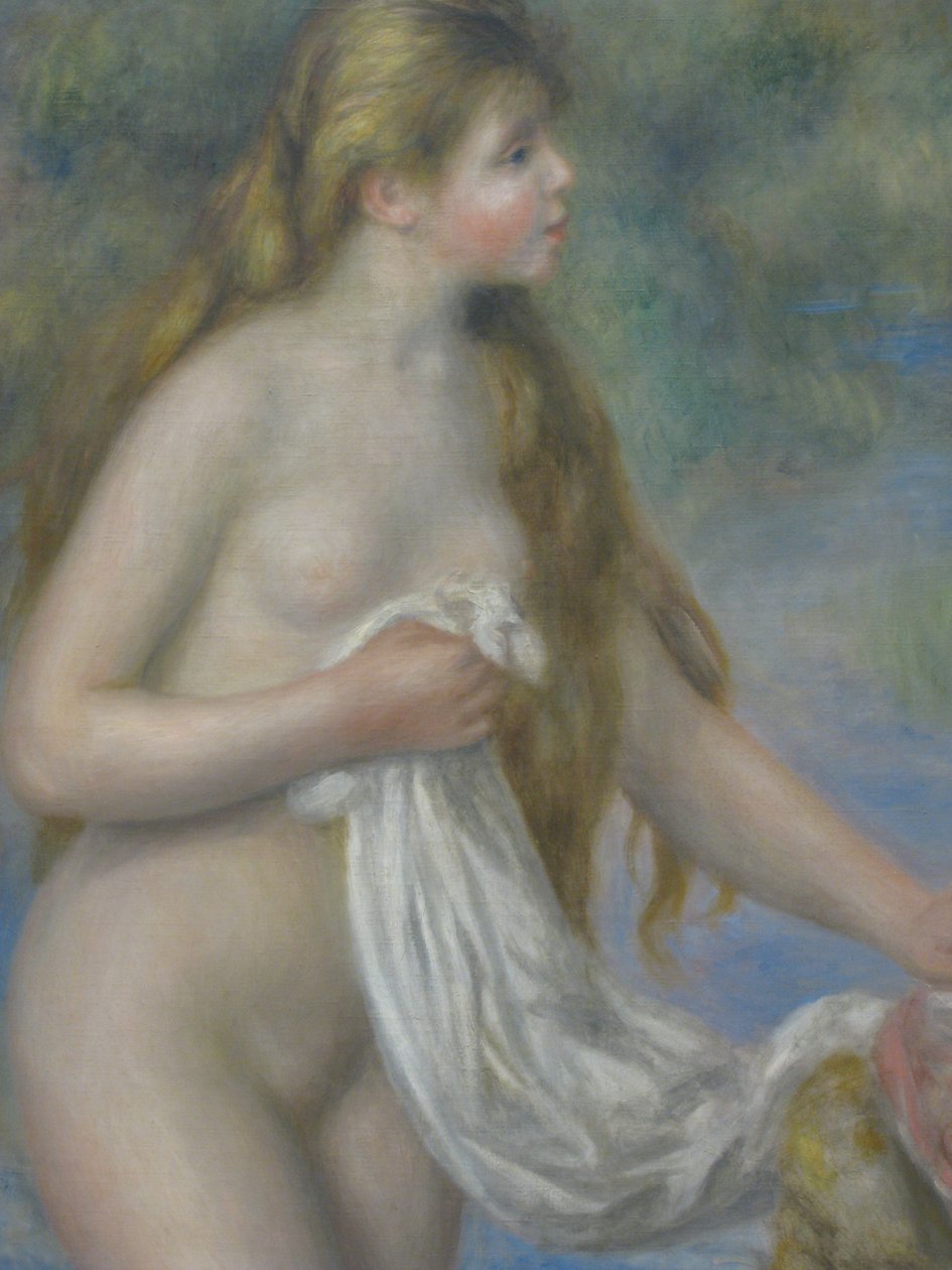 Bañista con cabello largo de Pierre Auguste Renoir