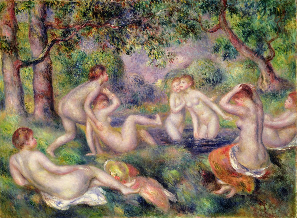 Bañistas en el bosque, c.1897 de Pierre Auguste Renoir