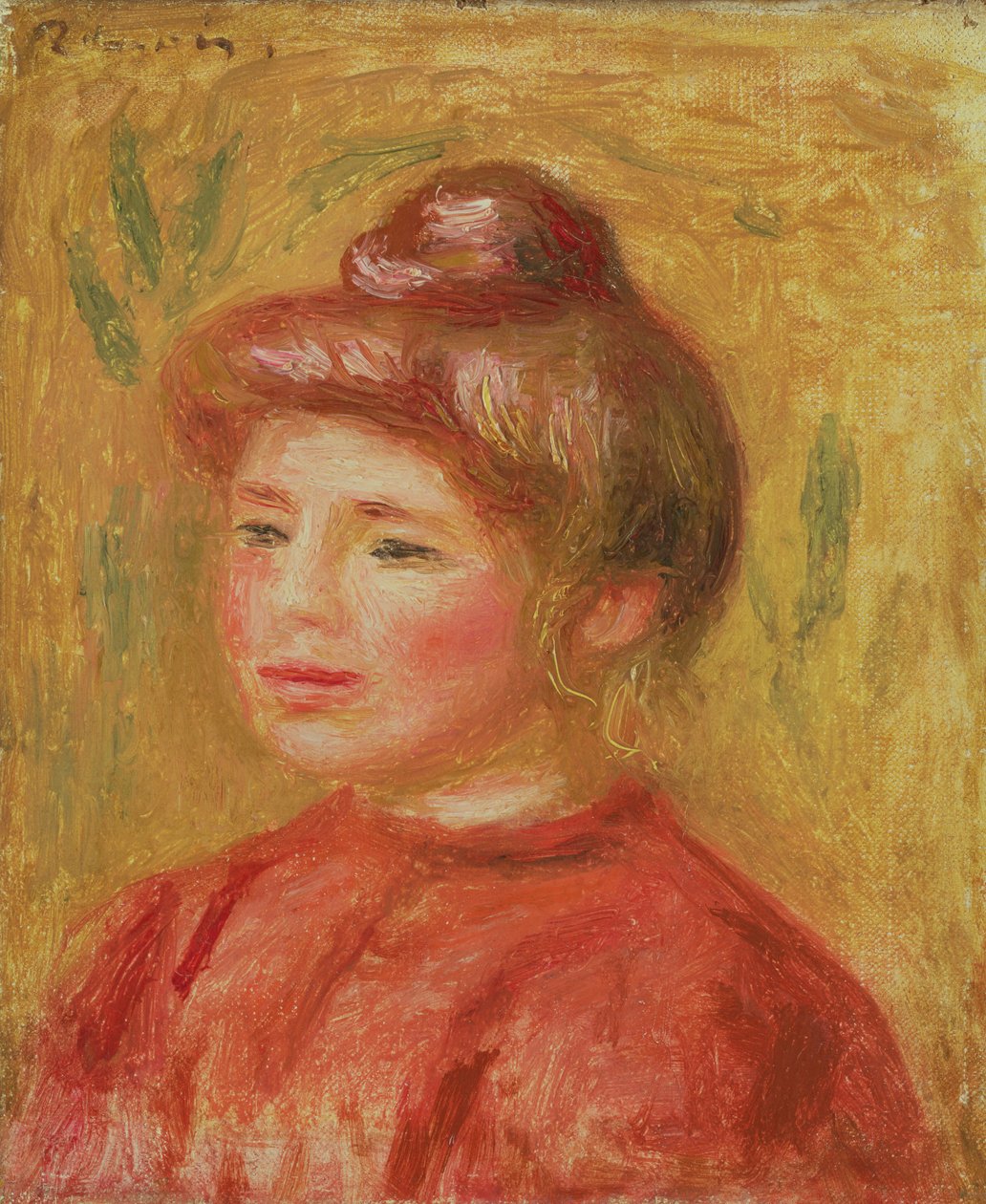 Busto de Mujer en Rojo, 1905-08 de Pierre Auguste Renoir
