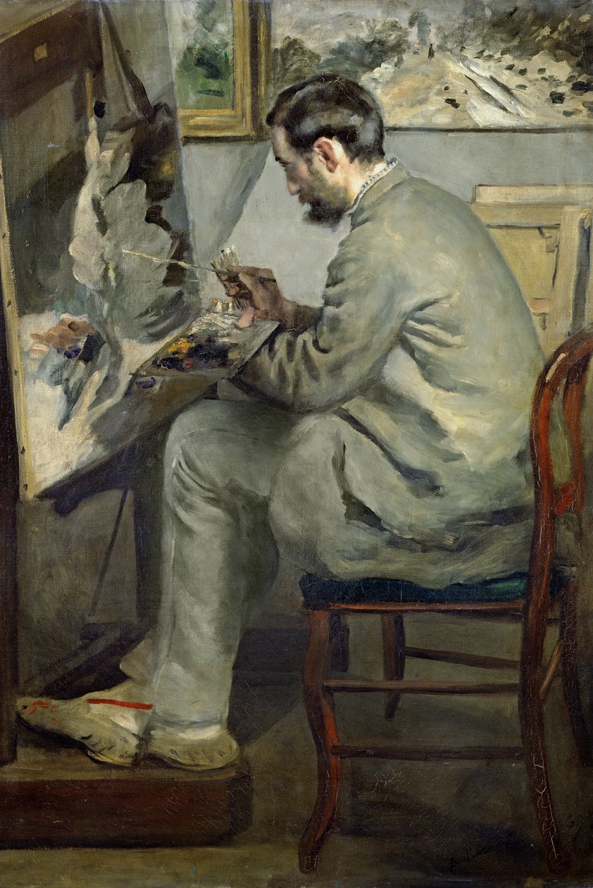 Frédéric Bazille en su caballete, 1867 de Pierre Auguste Renoir