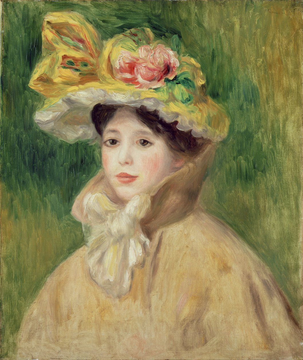 Chica con capa amarilla, 1901 de Pierre Auguste Renoir