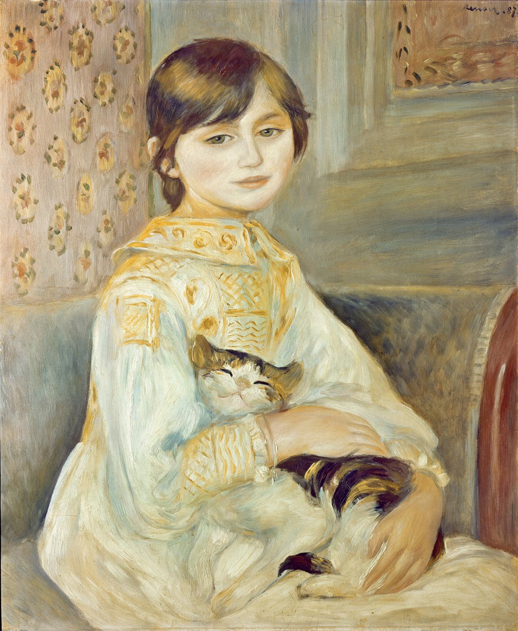 Julie Manet con gato, 1887 de Pierre Auguste Renoir