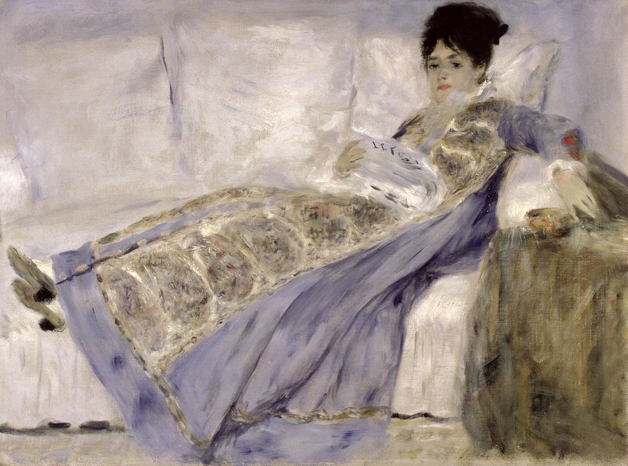 Madame Monet en un sofá, c.1874 de Pierre Auguste Renoir