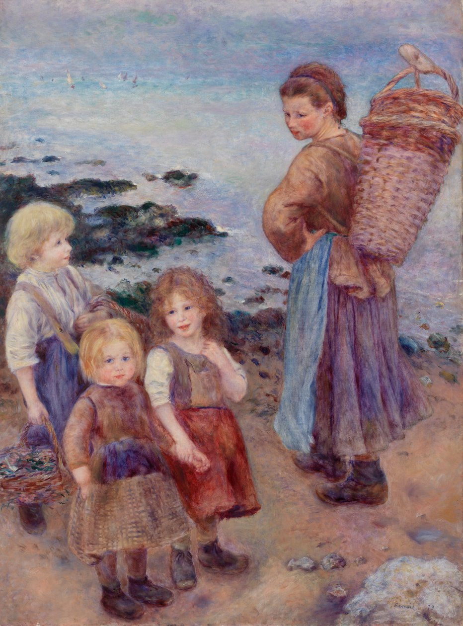 Pescadores de mejillones en Berneval (Pêcheuses de moules à Berneval, côte normand) de Pierre Auguste Renoir