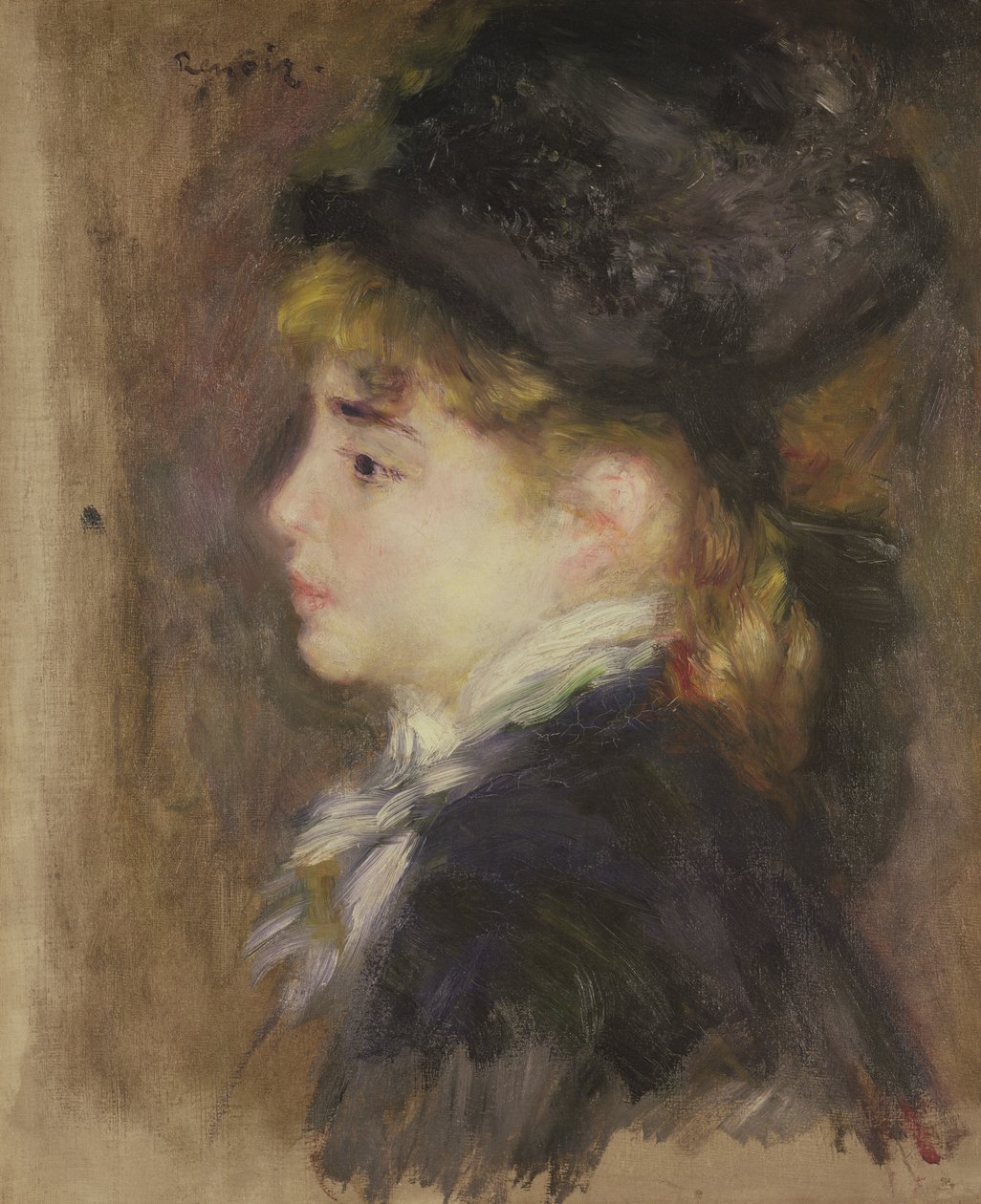 Retrato de una mujer, posiblemente Margot, c.1876-78 de Pierre Auguste Renoir