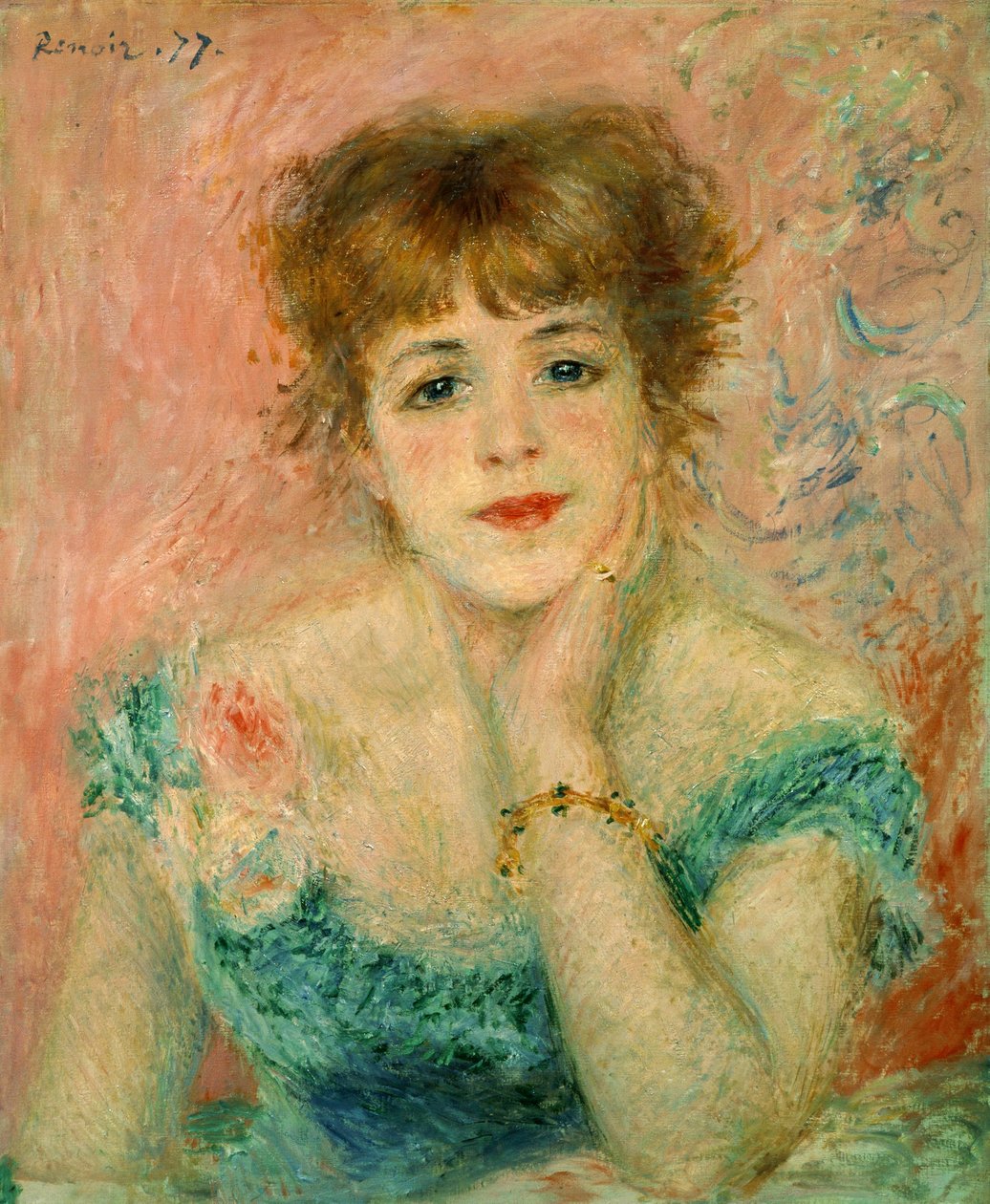 Retrato de la actriz Jeanne Samary, 1877 (estudio) de Pierre Auguste Renoir