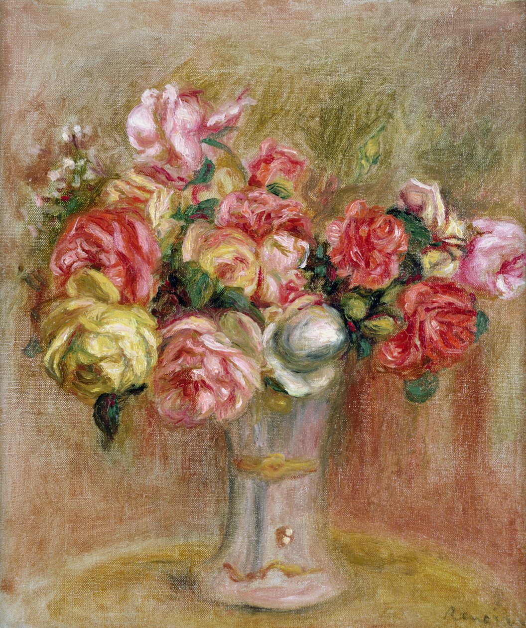 Rosas en un jarrón de Sèvres de Pierre Auguste Renoir