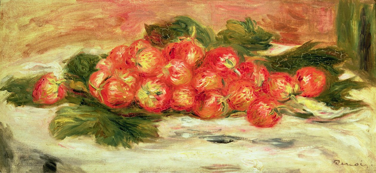 Fresas sobre un mantel blanco de Pierre Auguste Renoir