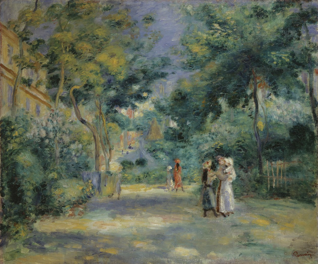 Los jardines en Montmartre, siglo XIX de Pierre Auguste Renoir
