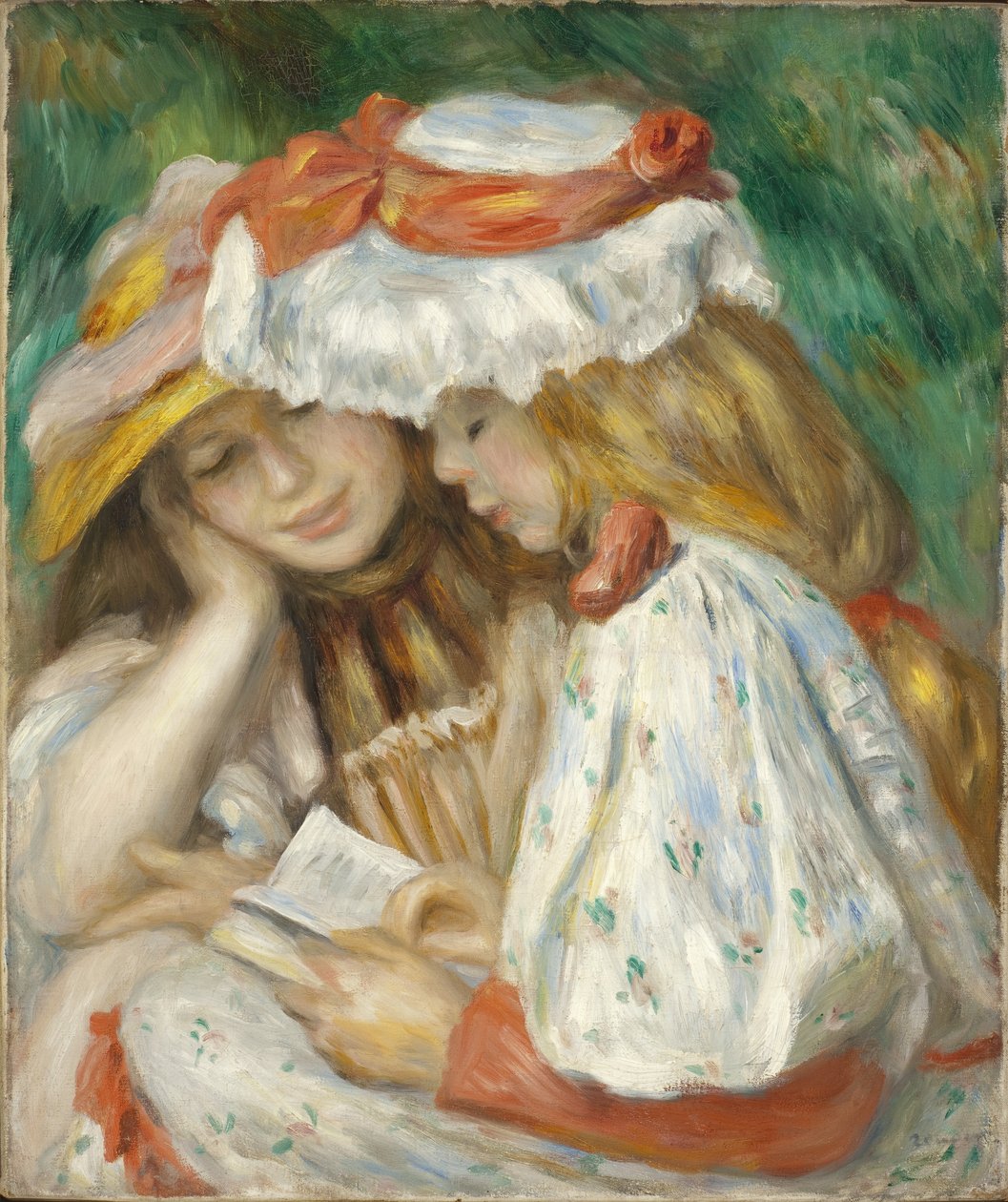 Dos chicas leyendo, 1890-1 de Pierre Auguste Renoir