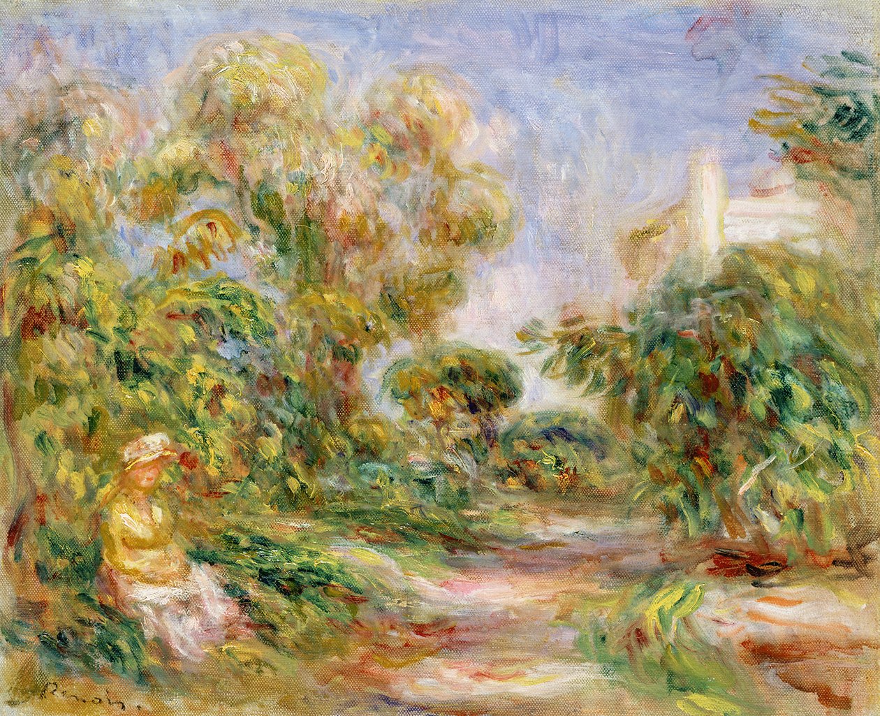Mujer en un paisaje, c.1918 de Pierre Auguste Renoir